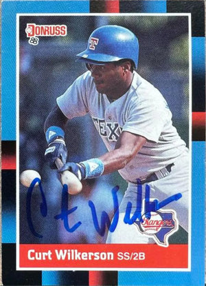 Curtis Wilkerson Signed 1988 Donruss Baseball Card - Texas Rangers #592