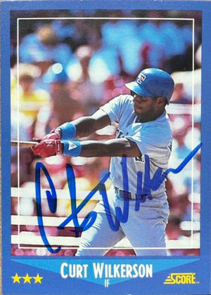 Curtis Wilkerson Signed 1988 Score Baseball Card - Texas Rangers #127