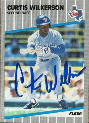 Curtis Wilkerson Signed 1989 Fleer Baseball Card - #535