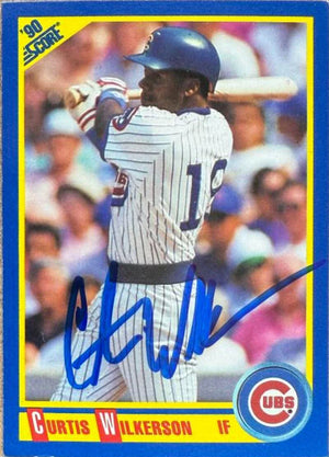 Curtis Wilkerson Signed 1990 Score Baseball Card - Chicago Cubs #474