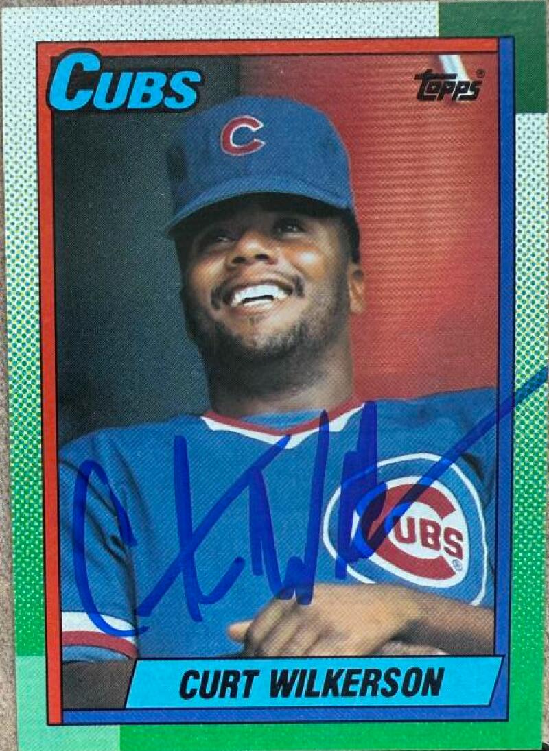 Curtis Wilkerson Signed 1990 Topps Baseball Card - Chicago Cubs #667