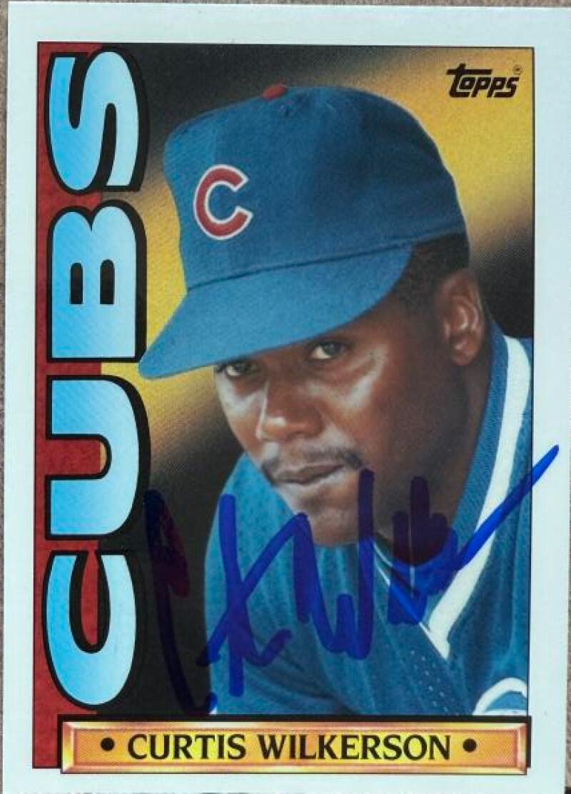 Curtis Wilkerson Signed 1990 Topps TV Baseball Card - Chicago Cubs #28