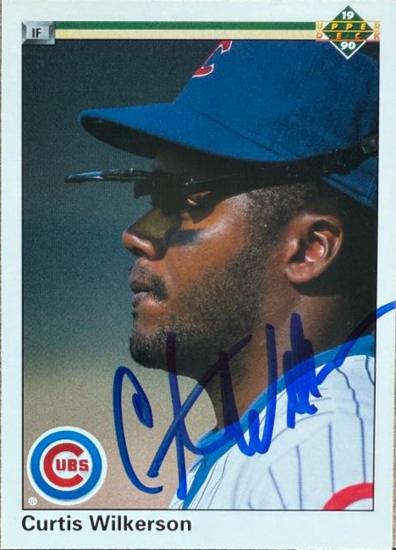 Curtis Wilkerson Signed 1990 Upper Deck Baseball Card - Chicago Cubs #147