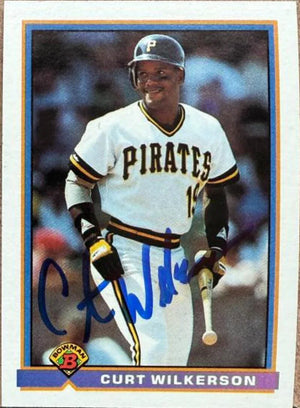 Curtis Wilkerson Signed 1991 Bowman Baseball Card - Pittsburgh PIrates #511