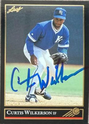 Curtis Wilkerson Signed 1992 Leaf Black Gold Baseball Card - Kansas City Royals #387