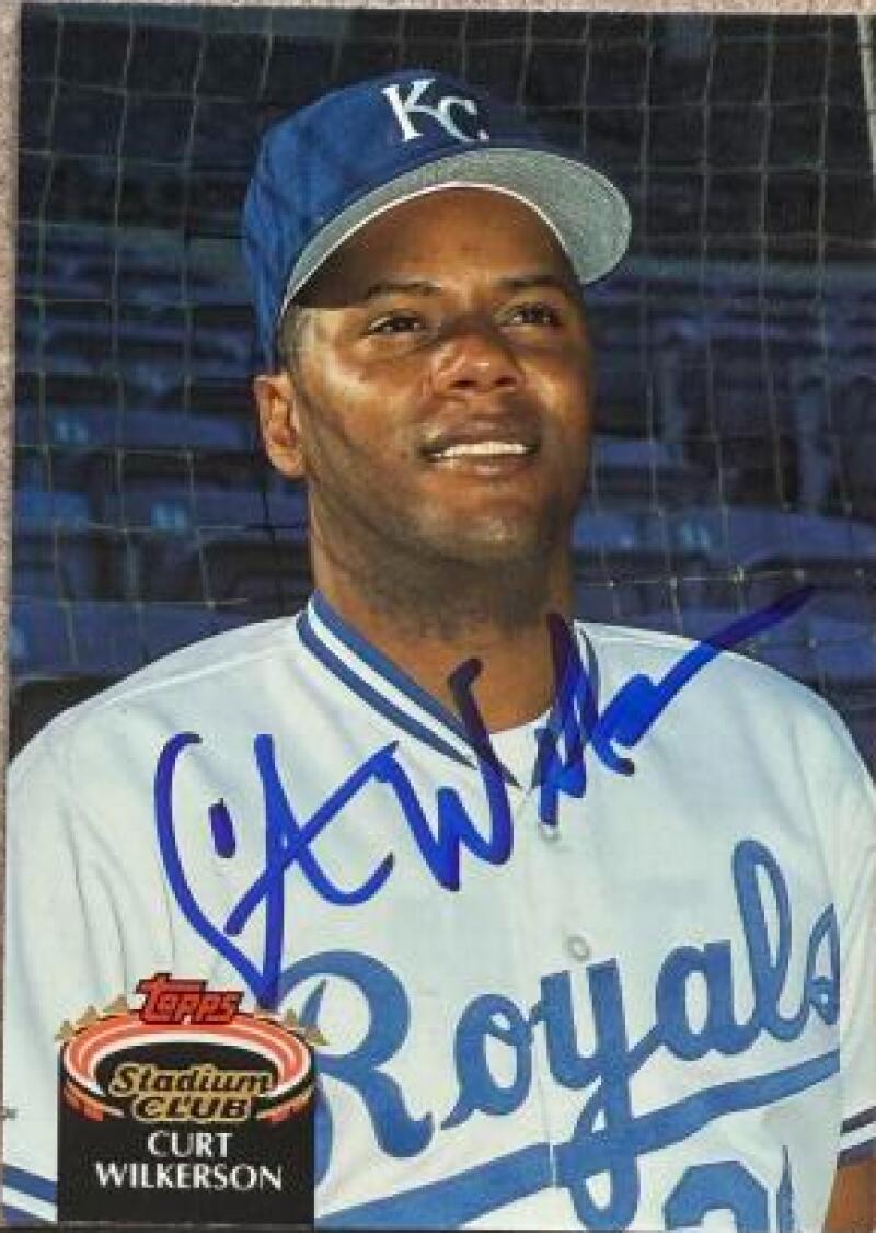 Curtis Wilkerson Signed 1992 Stadium Club Baseball Card - Kansas City Royals #849
