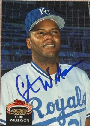 Curtis Wilkerson Signed 1992 Stadium Club Baseball Card - Kansas City Royals #849