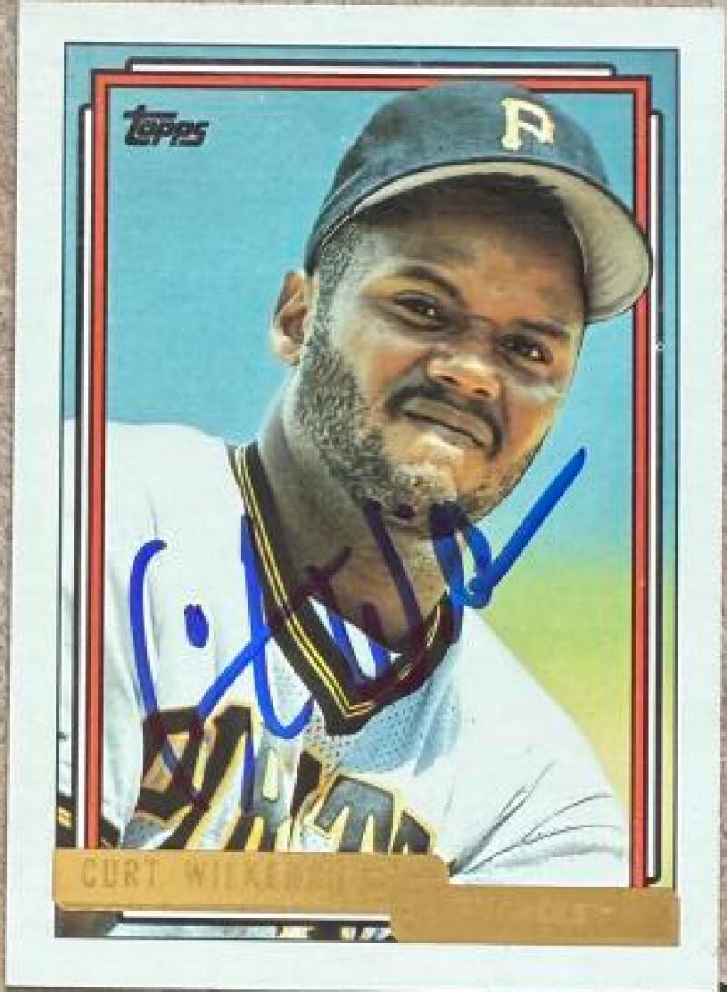 Curtis Wilkerson Signed 1992 Topps Gold Baseball Card - Pittsburgh PIrates #712