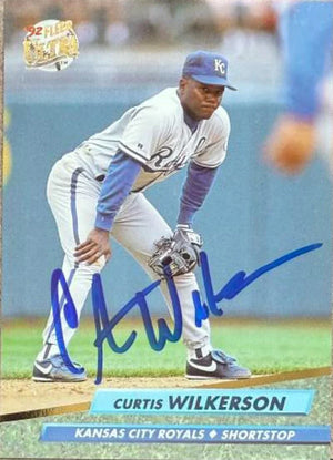 Curtis Wilkerson Signed 1992 Fleer Ultra Baseball Card - Kansas City Royals #377