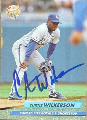 Curtis Wilkerson Signed 1992 Fleer Ultra Baseball Card - Kansas City Royals #377