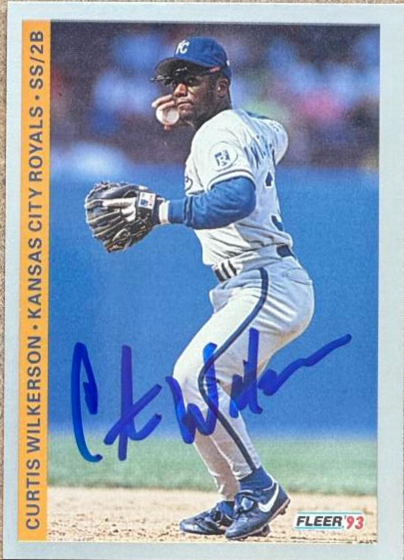 Curtis Wilkerson Signed 1993 Fleer Baseball Card - Kansas City Royals #627