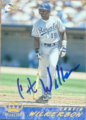Curtis Wilkerson Signed 1994 Pacific Baseball Card - Kansas City Royals #301