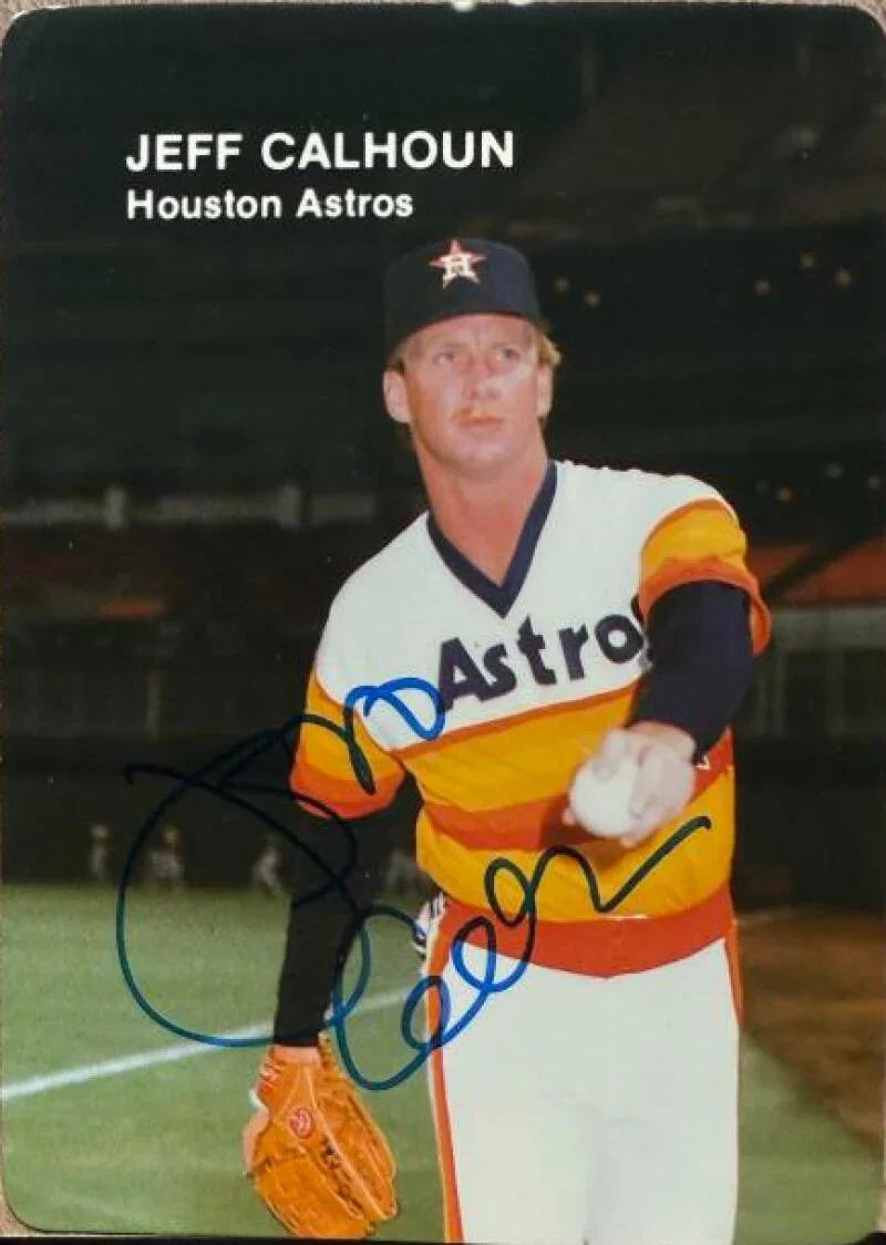 Jeff Calhoun Signed 1985 Mother's Cookies Baseball Card - Houston Astros #24