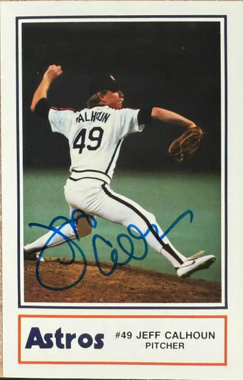 Jeff Calhoun Signed 1986 Houston Police Baseball Card - Houston Astros #19