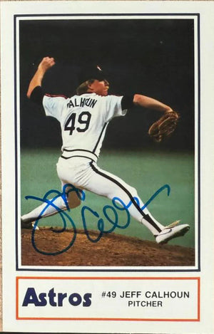 Jeff Calhoun Signed 1986 Houston Police Baseball Card - Houston Astros #19