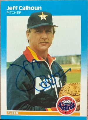 Jeff Calhoun Signed 1987 Fleer Baseball Card - Houston Astros #52