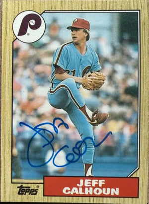 Jeff Calhoun Signed 1987 Topps Traded Baseball Card - Philadelphia Phillies #16T