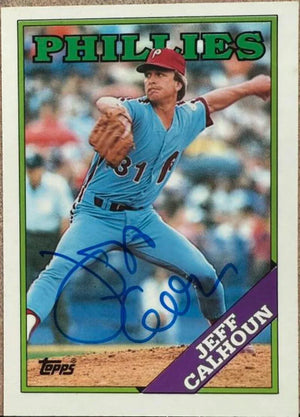 Jeff Calhoun Signed 1988 Topps Tiffany Baseball Card - Philadelphia Phillies #38
