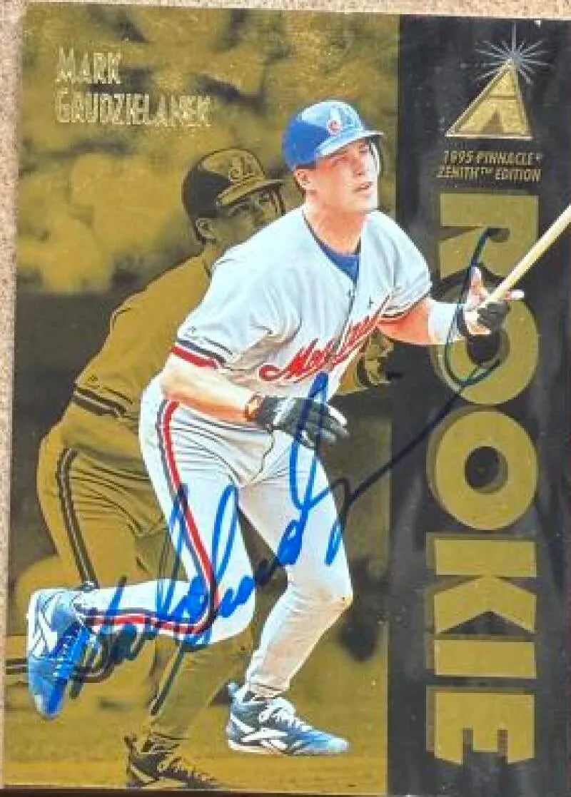 Mark Grudzielanek Signed 1995 Zenith Baseball Card - Montreal Expos #122 ROO, RC