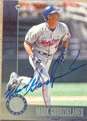 Mark Grudzielanek Signed 1996 Leaf Baseball Card - Montreal Expos #50