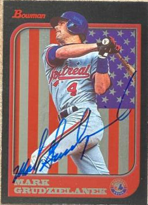 Mark Grudzielanek Signed 1997 Bowman International Baseball Card - Montreal Expos #267