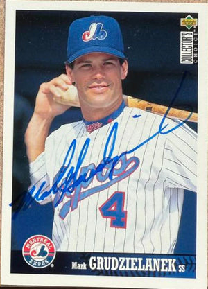 Mark Grudzielanek Signed 1997 Collector's Choice Baseball Card - Montreal Expos #163