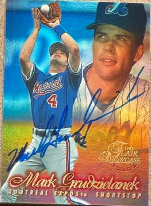 Mark Grudzielanek Signed 1997 Flair Showcase Row 1 (Grace) Baseball Card - Montreal Expos #147