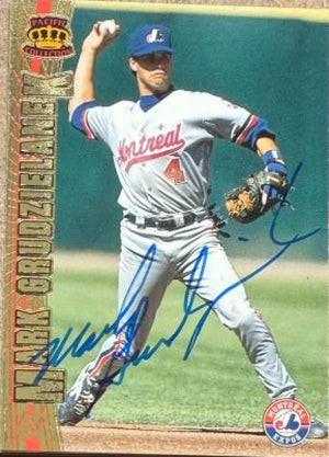 Mark Grudzielanek Signed 1997 Pacific Crown Collection Baseball Card - Montreal Expos #345