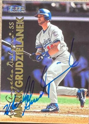 Mark Grudzielanek Signed 1999 Fleer Tradition Baseball Card - Los Angeles Dodgers #419