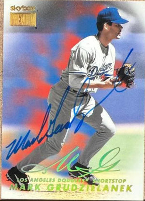 Mark Grudzielanek Signed 1999 SkyBox Premium Baseball Card - Los Angeles Dodgers #101