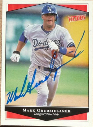 Mark Grudzielanek Signed 1999 Upper Deck Victory Baseball Card - Los Angeles Dodgers #202