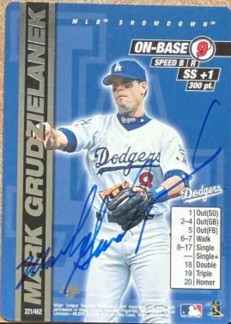 Mark Grudzielanek Signed 2000 MLB Showdown 1st Edition Baseball Card - Los Angeles Dodgers #221