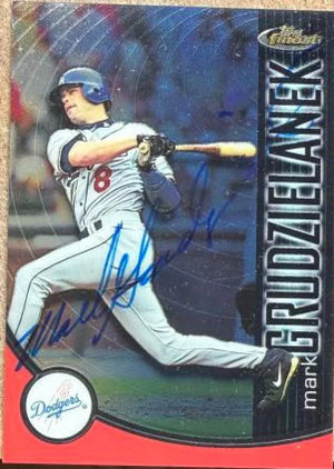 Mark Grudzielanek Signed 2001 Topps Finest Baseball Card - Los Angeles Dodgers #77