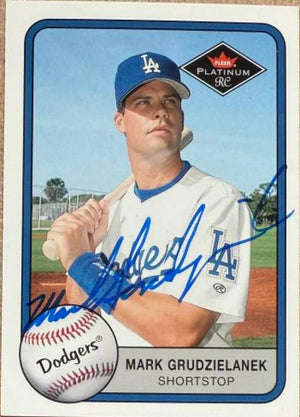 Mark Grudzielanek Signed 2001 Fleer Platinum Baseball Card - Los Angeles Dodgers #379