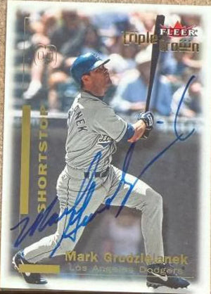 Mark Grudzielanek Signed 2001 Fleer Triple Crown Baseball Card - Los Angeles Dodgers #202