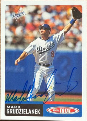 Mark Grudzielanek Signed 2002 Topps Total Baseball Card - Los Angeles Dodgers #742