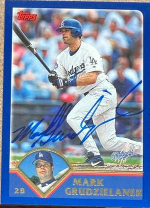 Mark Grudzielanek Signed 2003 Topps Baseball Card - Los Angeles Dodgers #253