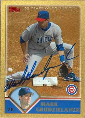 Mark Grudzielanek Signed 2003 Topps Traded & Rookies Gold Baseball Card - Chicago Cubs #T2