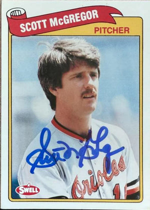 Scott McGregor Signed 1989 Swell Greats Baseball Card - Baltimore Orioles