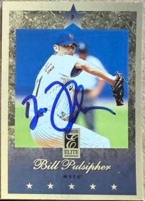 Bill Pulsipher Signed 1997 Donruss Elite Baseball Card - New York Mets
