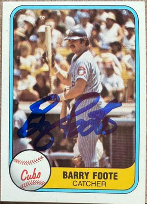 Barry Foote Signed 1981 Fleer Baseball Card - Chicago Cubs