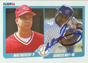 Derrick May Signed 1990 Fleer Baseball Card - Chicago Cubs