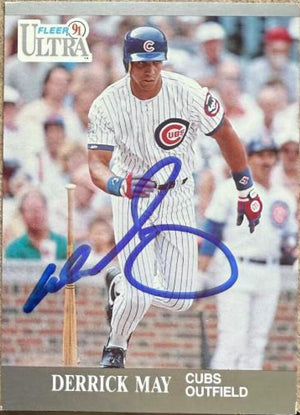 Derrick May Signed 1991 Fleer Ultra Baseball Card - Chicago Cubs