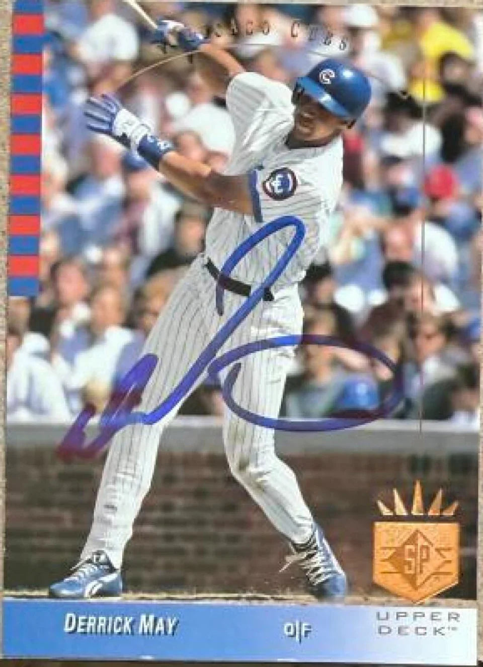Derrick May Signed 1993 SP Baseball Card - Chicago Cubs