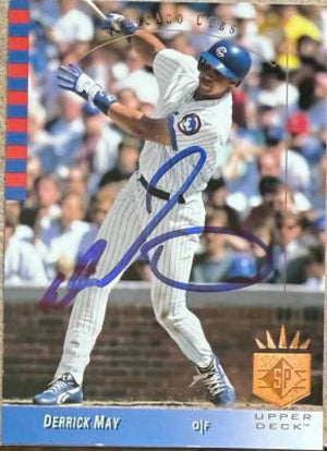 Derrick May Signed 1993 SP Baseball Card - Chicago Cubs