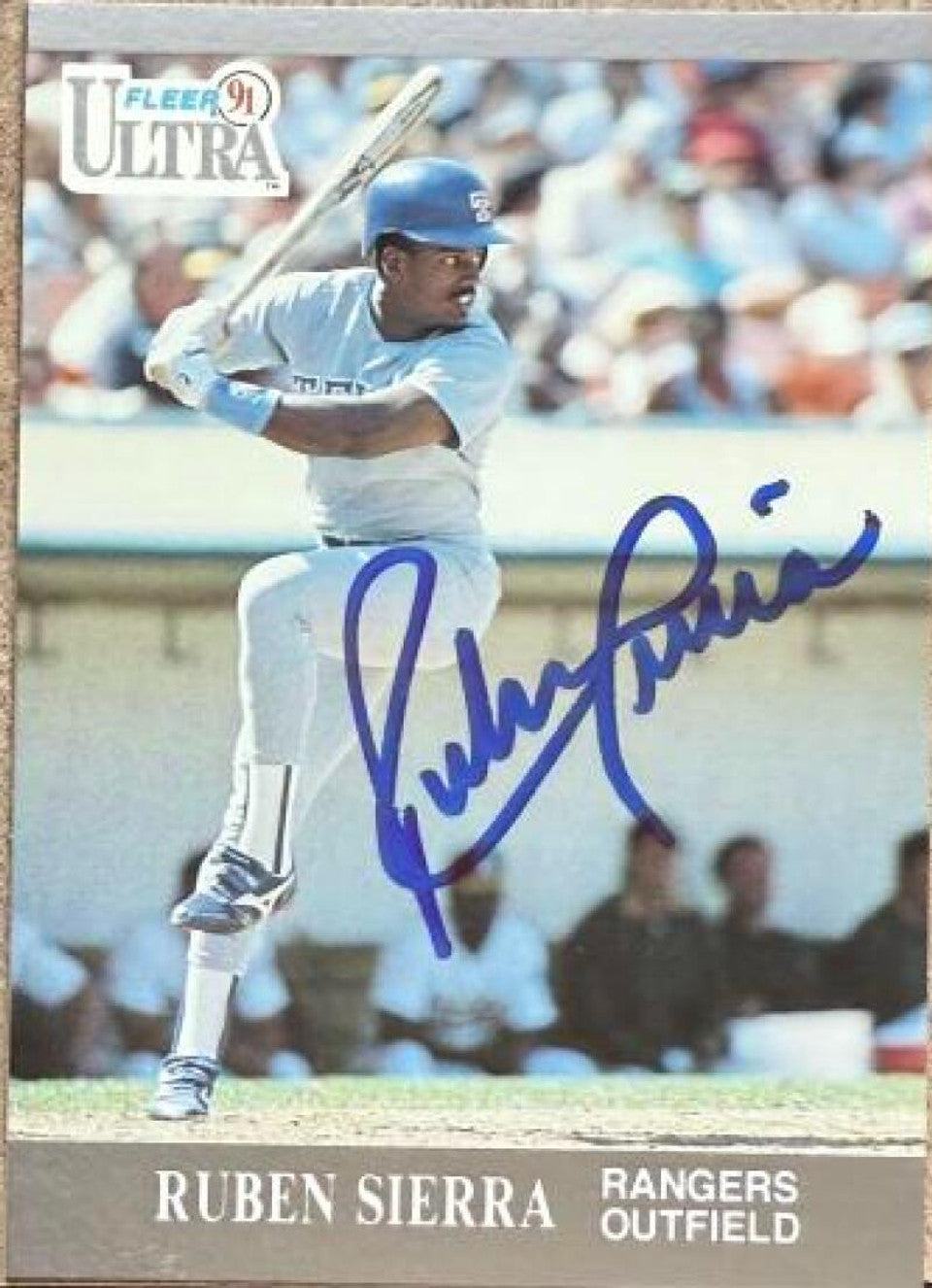 Ruben Sierra Signed 1991 Fleer Ultra Baseball Card - Texas Rangers