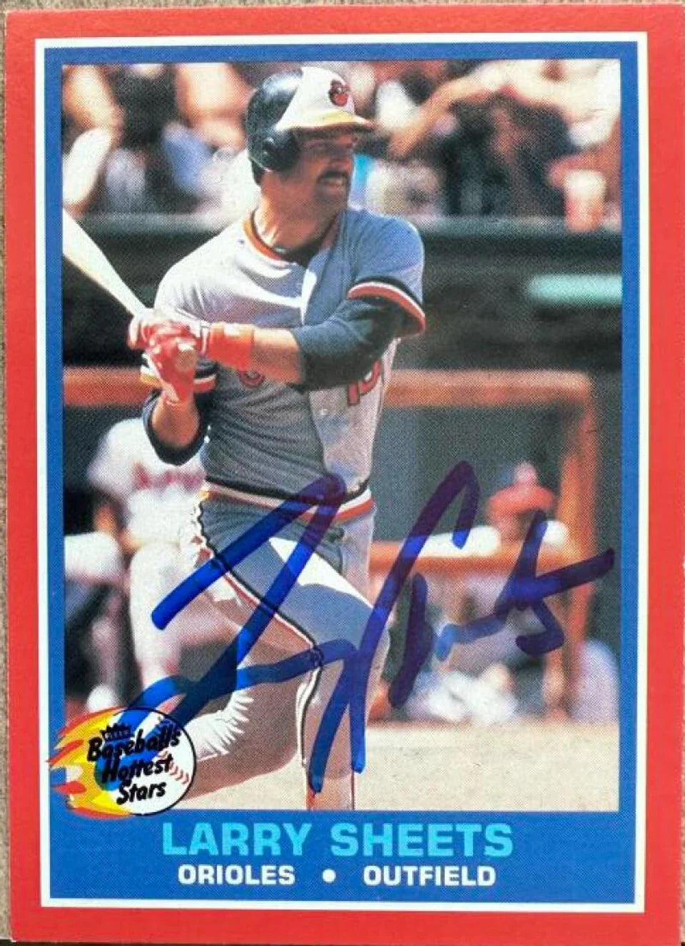 Larry Sheets Signed 1987 Fleer Hottest Stars Baseball Card - Baltimore Orioles