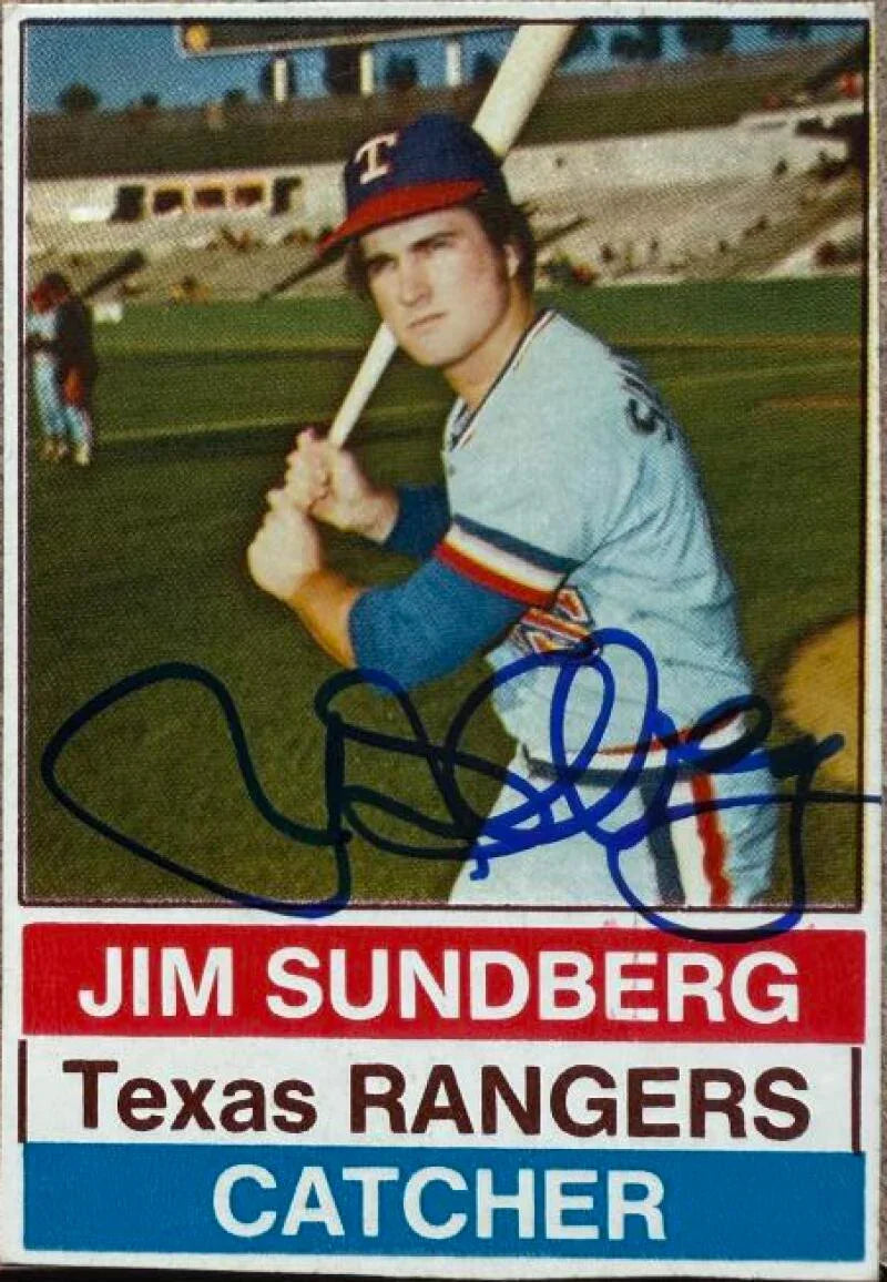 Jim Sundberg Signed 1976 Hostess Baseball Card - Texas Rangers #68 SP