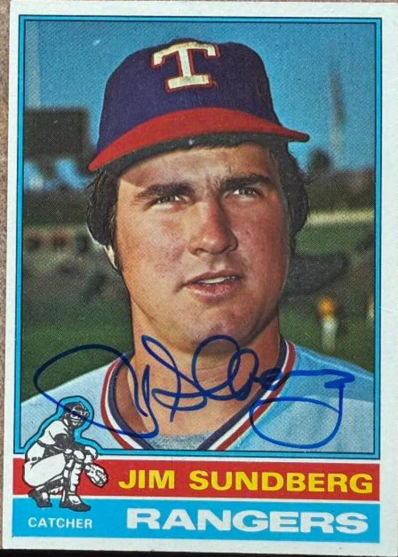 Jim Sundberg Signed 1976 Topps Baseball Card - Texas Rangers #226