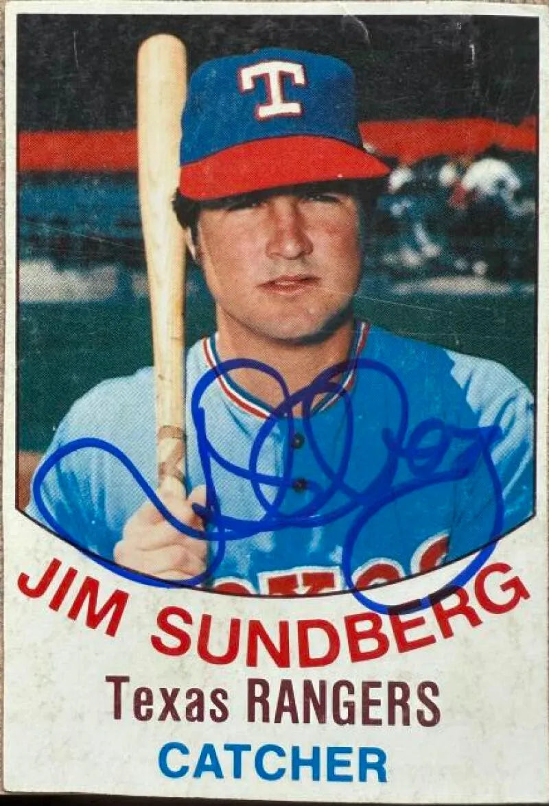 Jim Sundberg Signed 1977 Hostess Baseball Card - Texas Rangers #110 SP